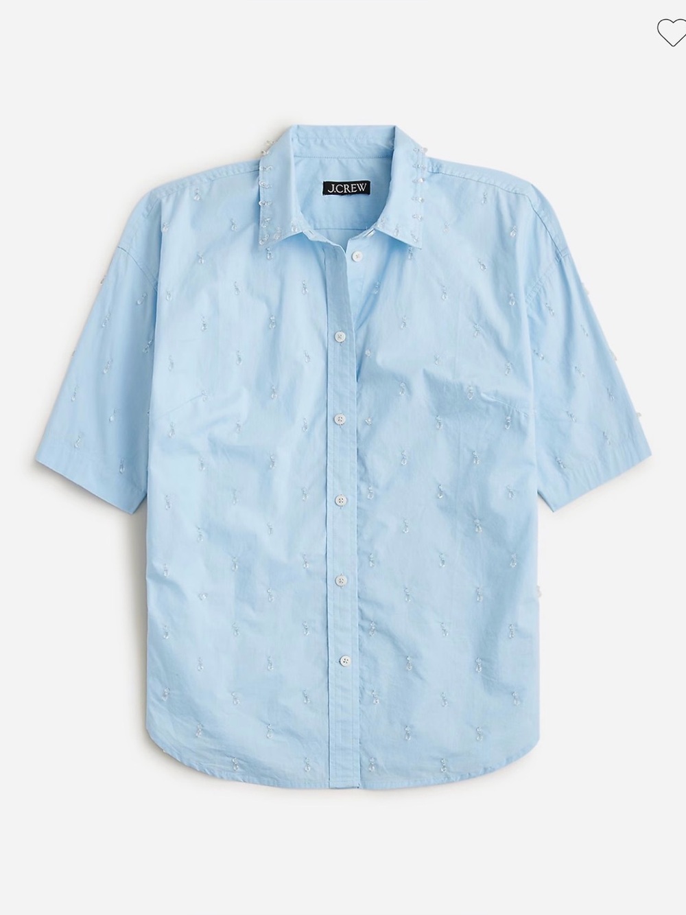 J. Crew Collection embellished elbow-sleeve shirt • size 0 • NWT • BZ022